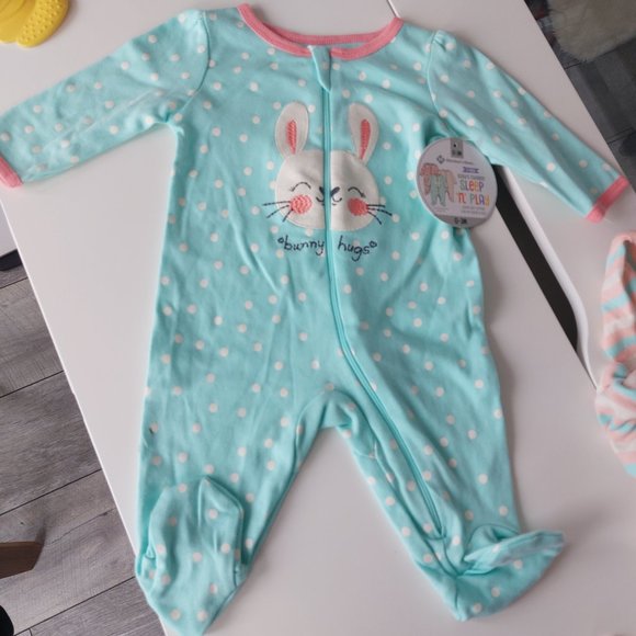 3/$30 3-Piece Member's Mark Girl's Graphic Bunny Print Sleep Pant Set - Picture 7 of 10